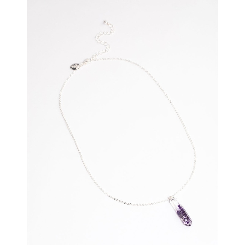 Silver Flower Shard Pendant Necklace