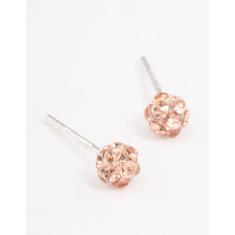 Sterling Silver Blush Fireball Stud Earrings