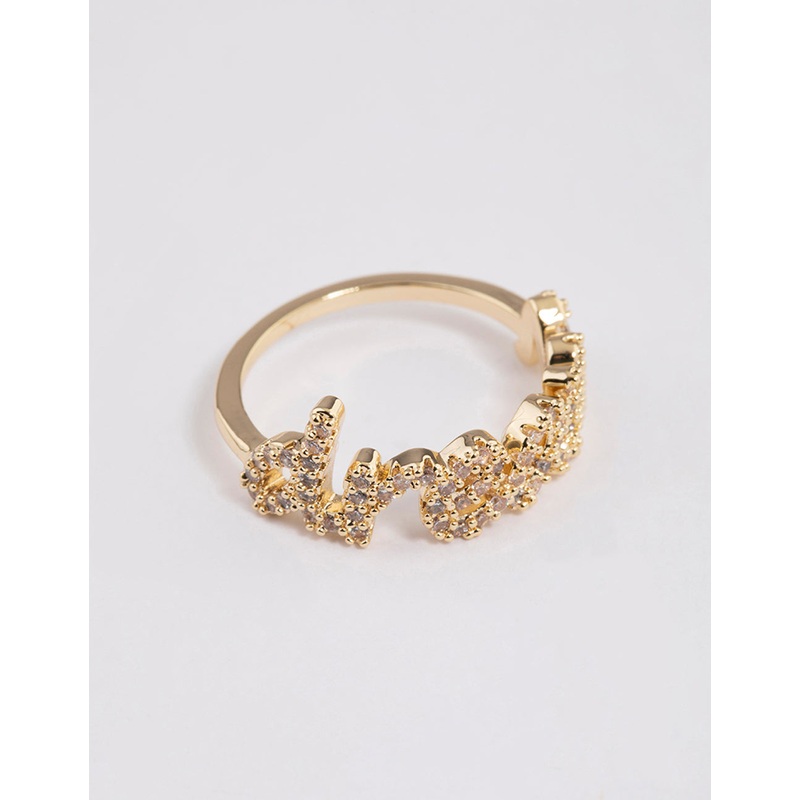 Gold Plated Dream Script Ring|SM|ML