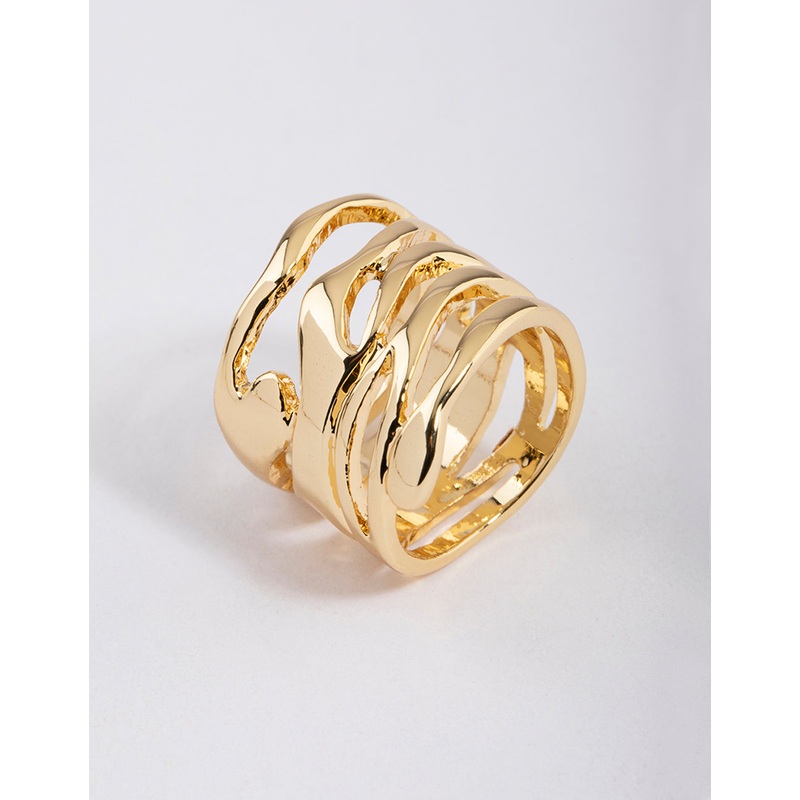 Gold Plated Molten Layered Ring