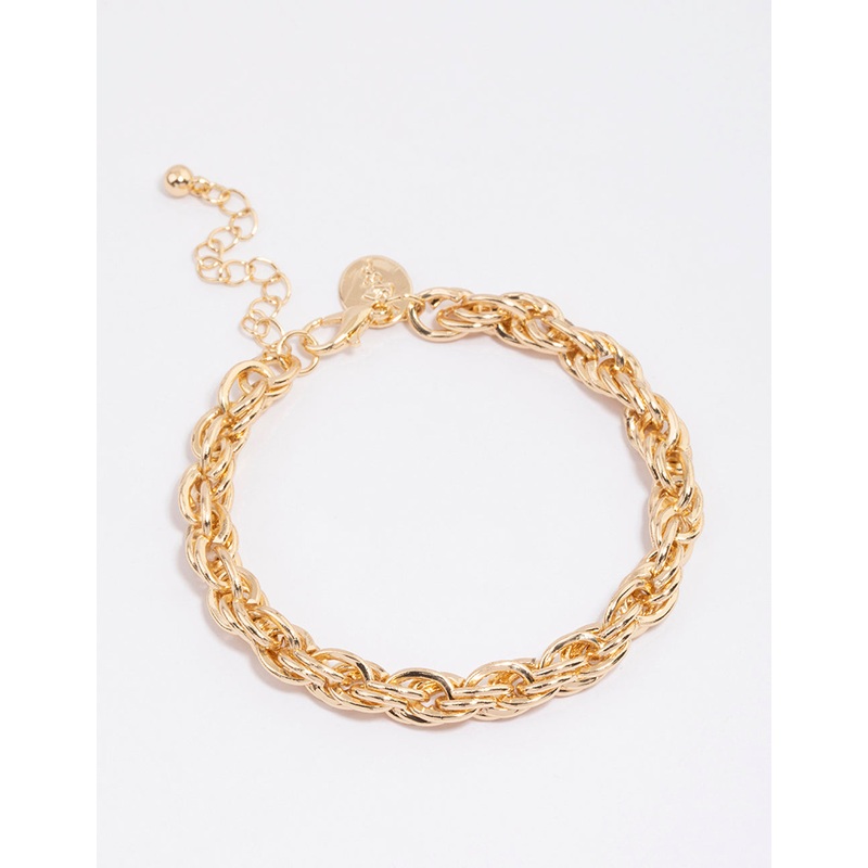 Gold Rope Double Chain Bracelet