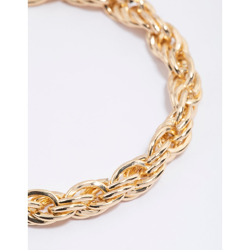 Gold Rope Double Chain Bracelet