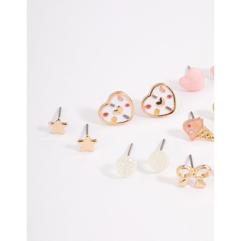Pastel Heart & Ice Cream Earrings 8-Pack