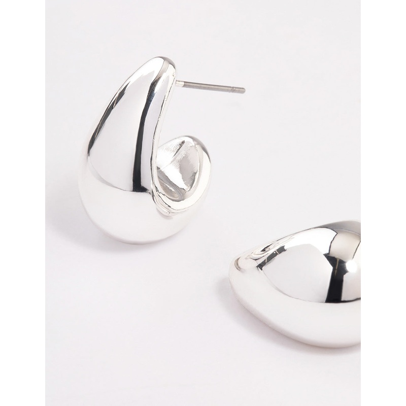 Silver Plated Bubble Drop Stud Earrings