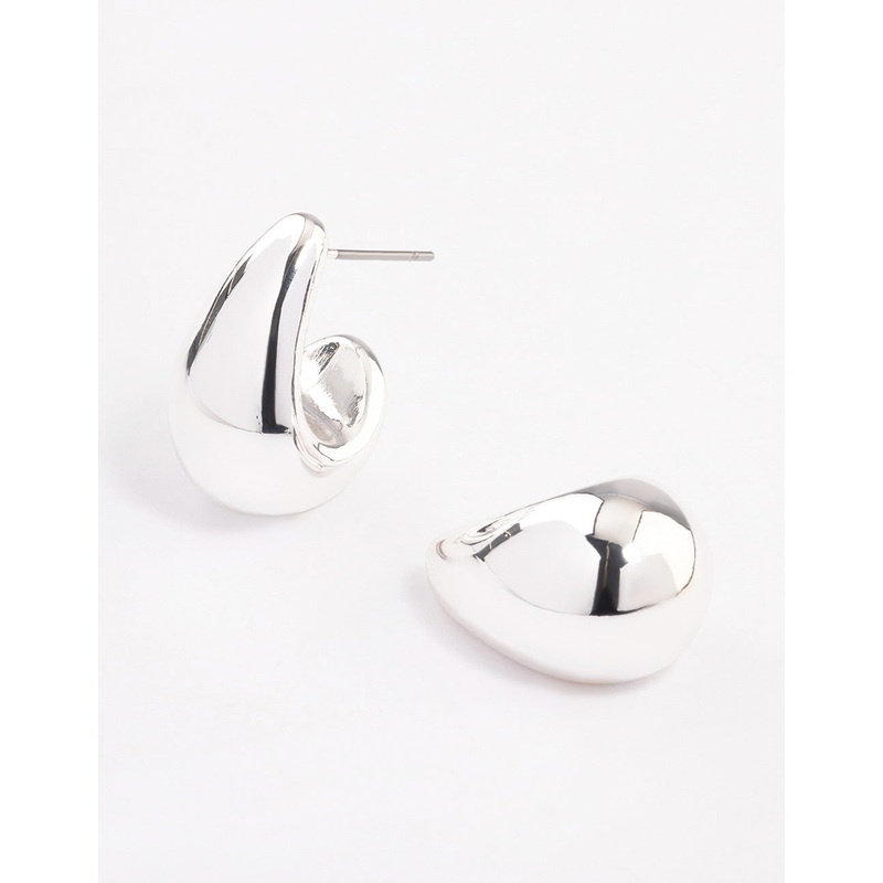 Silver Plated Bubble Drop Stud Earrings
