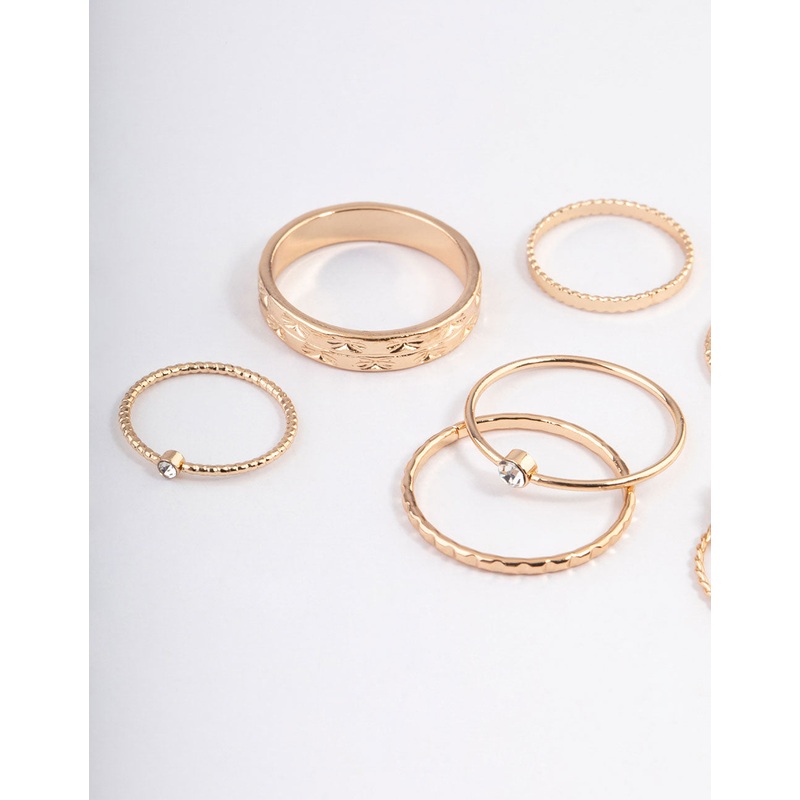 Gold Dainty Flower Ring Pack|SM|ML
