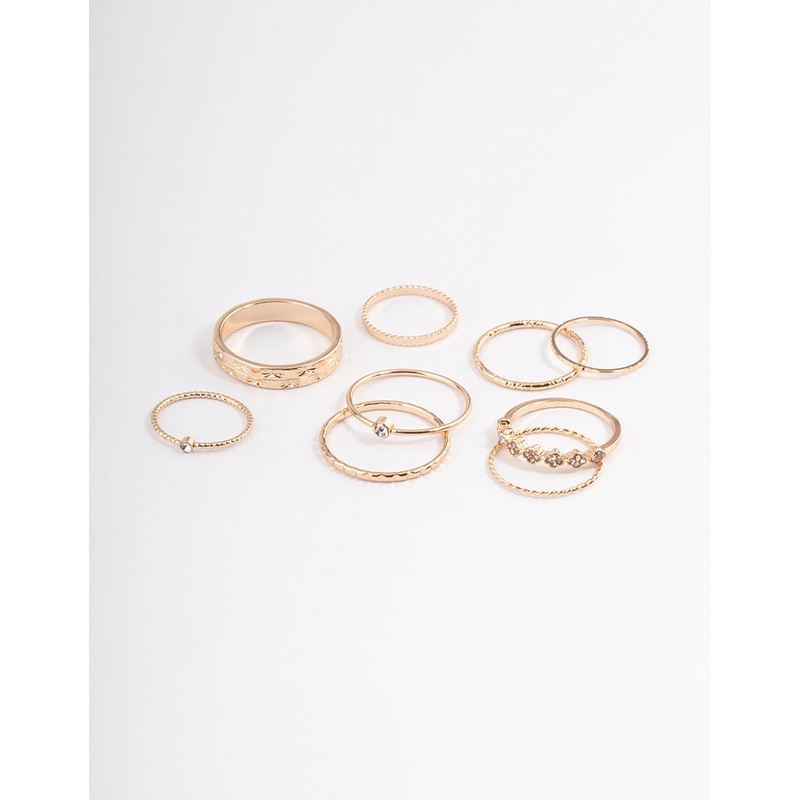 Gold Dainty Flower Ring Pack|SM|ML