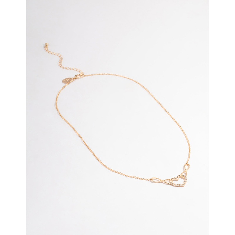 Gold Double Infinity Heart Necklace