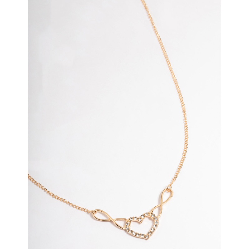Gold Double Infinity Heart Necklace