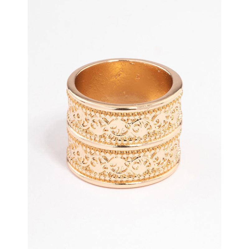 Gold Double Stack Filigree Ring