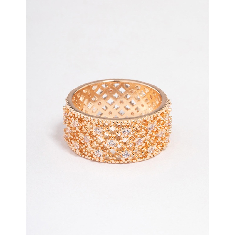 Gold Filigree Band Ring|SM|ML