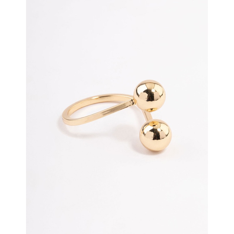 Gold Plated Double Ball Ring|SM|ML