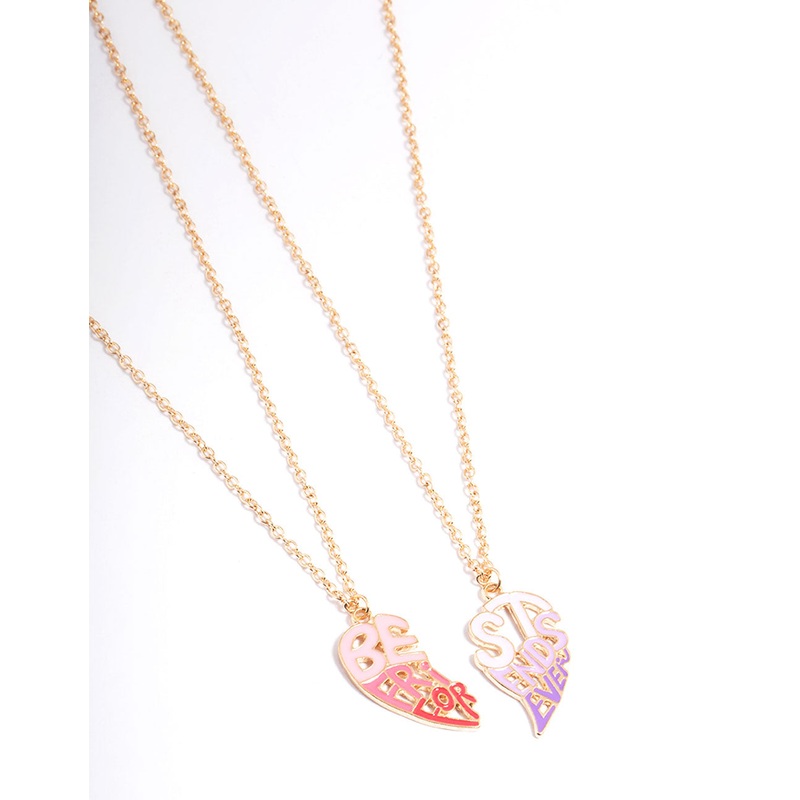 Kids Groovy Heart BFF Necklace Pack