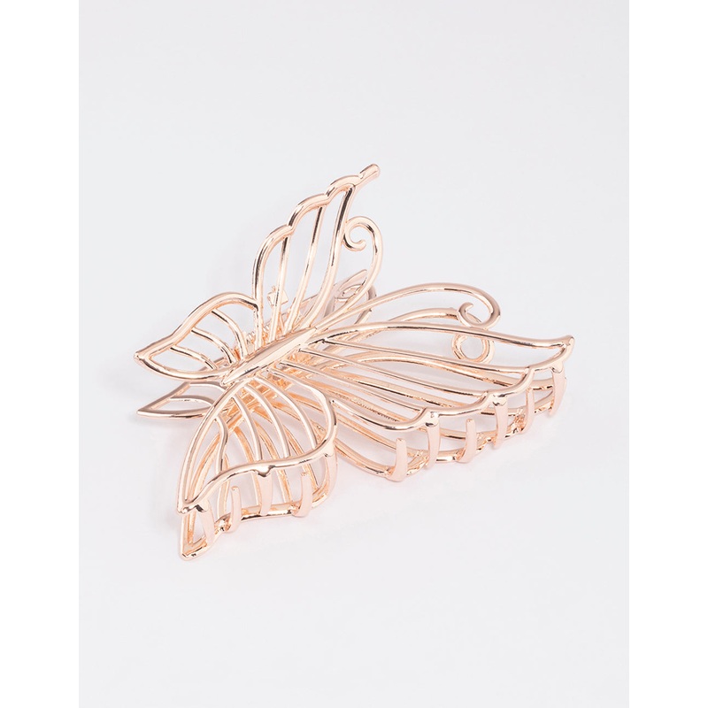 Rose Gold Detailed Butterfly Claw Clip