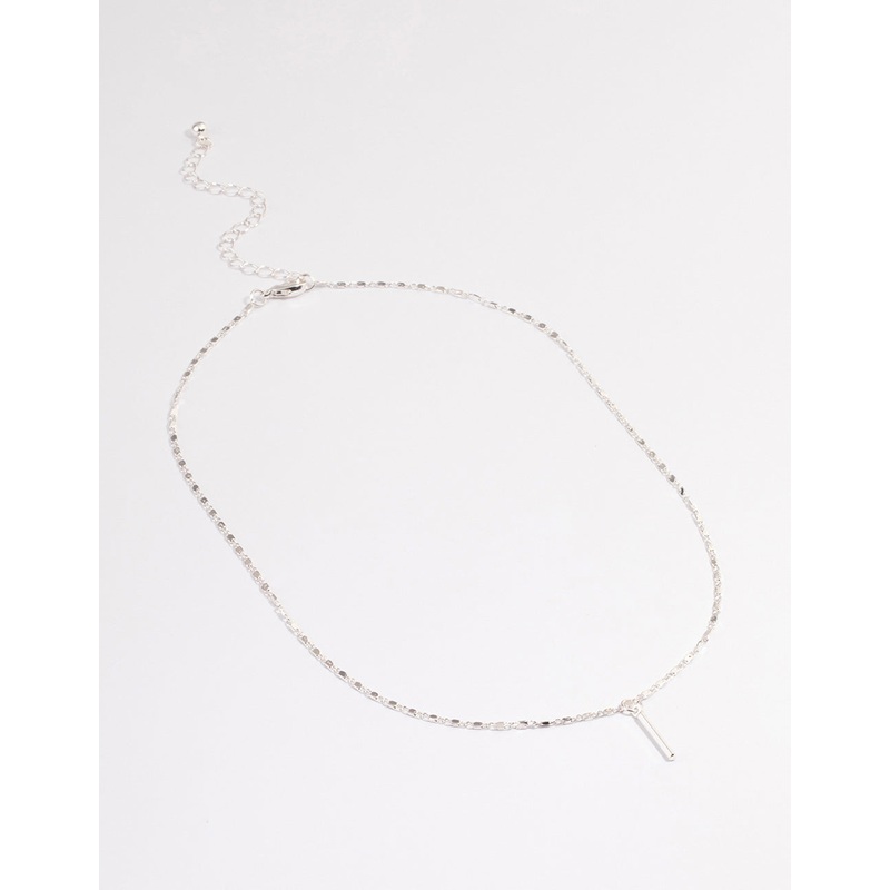 Silver Flat Chain Stick Necklace
