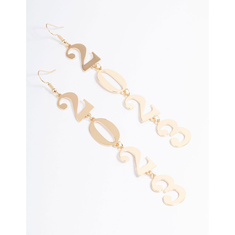 Gold 2023 Drop Earrings
