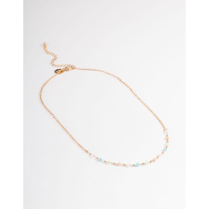 Gold Dainty Bead Necklace