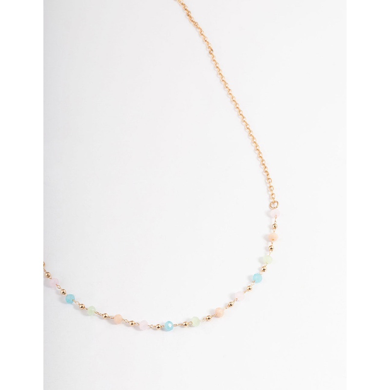Gold Dainty Bead Necklace
