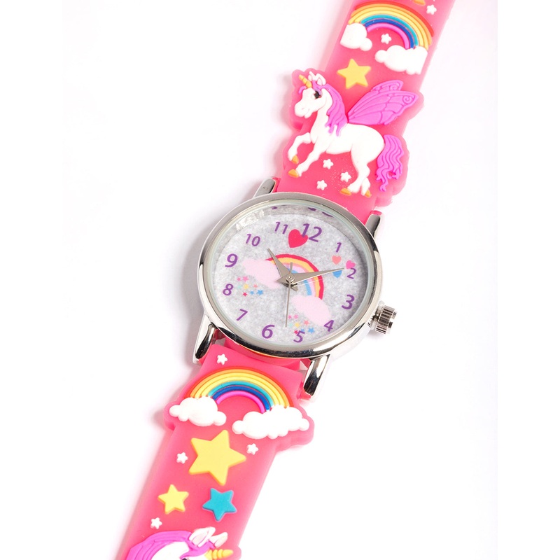 Kids Pink Band Silicone Watch