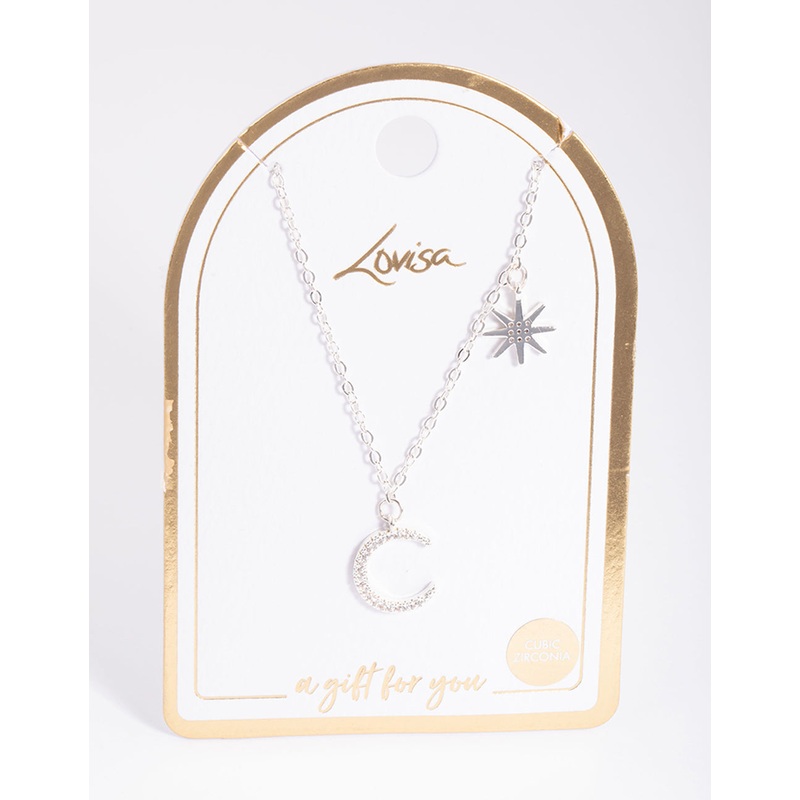 Silver Asymmetrical Celestial Necklace