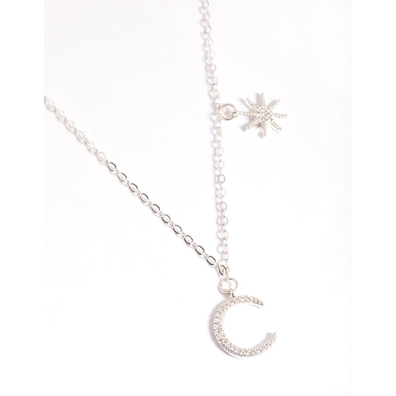 Silver Asymmetrical Celestial Necklace