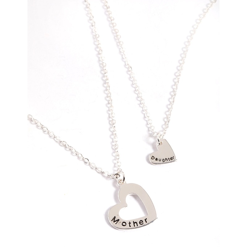 Silver Open Heart Necklace Pack