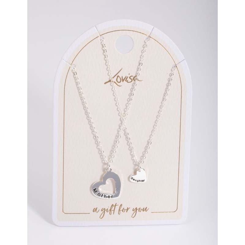 Silver Open Heart Necklace Pack