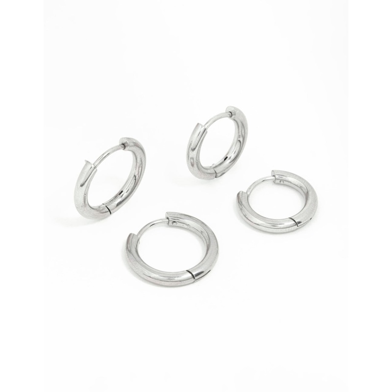 Surgical Steel Thick Hoop Earrings 2-Pack
