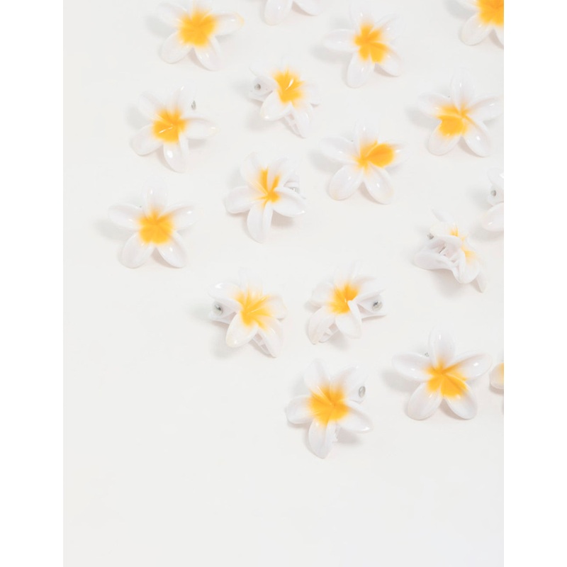 Yellow Frangipani Mini Hair Clips 20-Pack