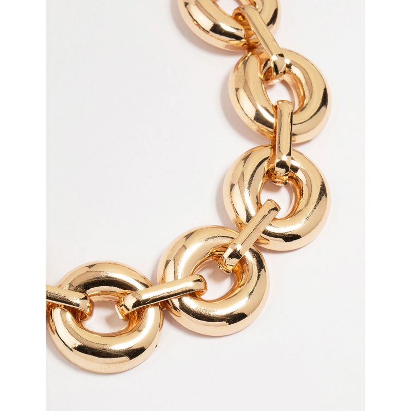 Gold Bold Round Chunky Chain Necklace