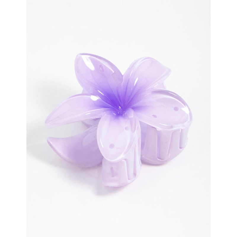 Purple Frangipani Hair Claw Clip