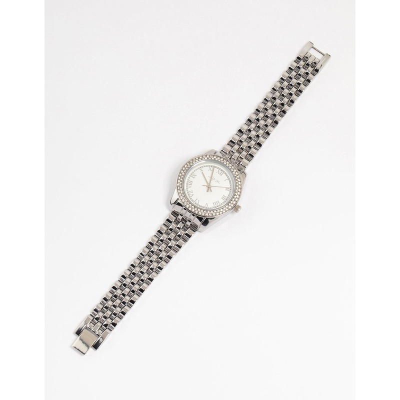 Silver Diamante Medium Watch
