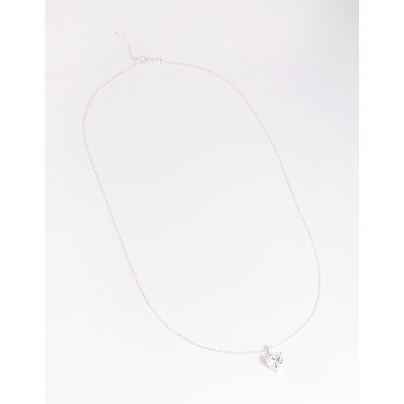 Sterling Silver Cubic Zirconia Heart Necklace