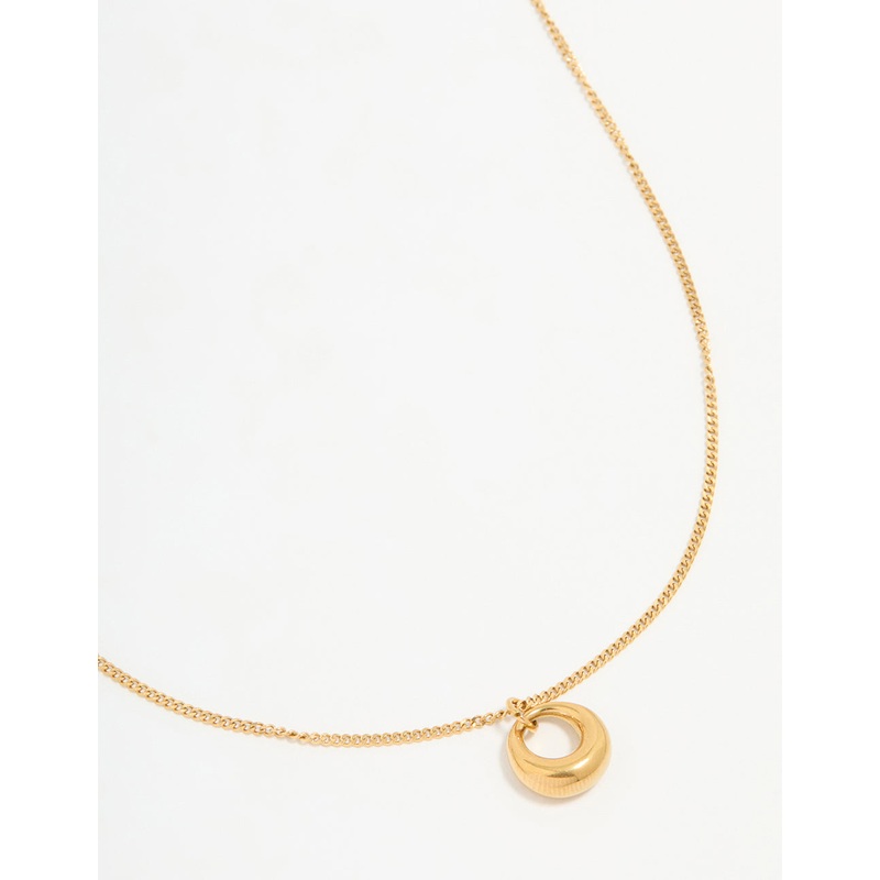 Waterproof Gold Plated Stainless Steel Bold Pendant Necklace