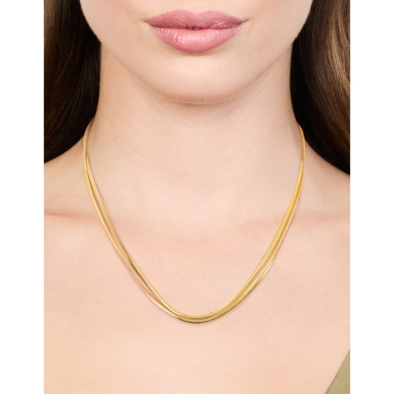 Waterproof Gold Plated Stainless Steel Fine Chain Necklace 2-Pack