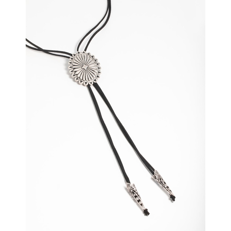 Antique Silver Cord Pendant Y-Necklace