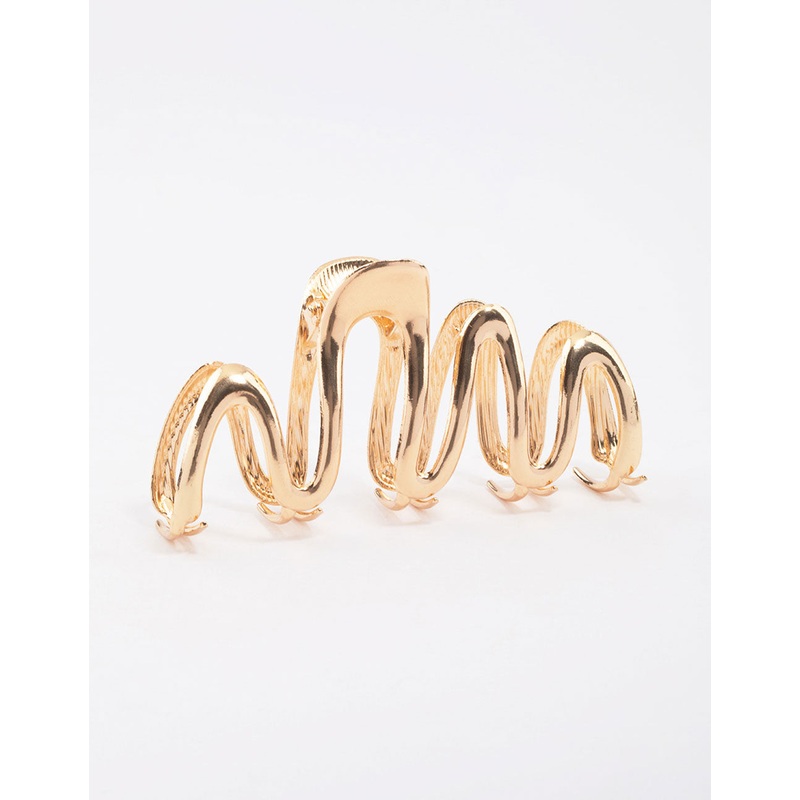 Gold Bold Wavy Hair Claw Clip