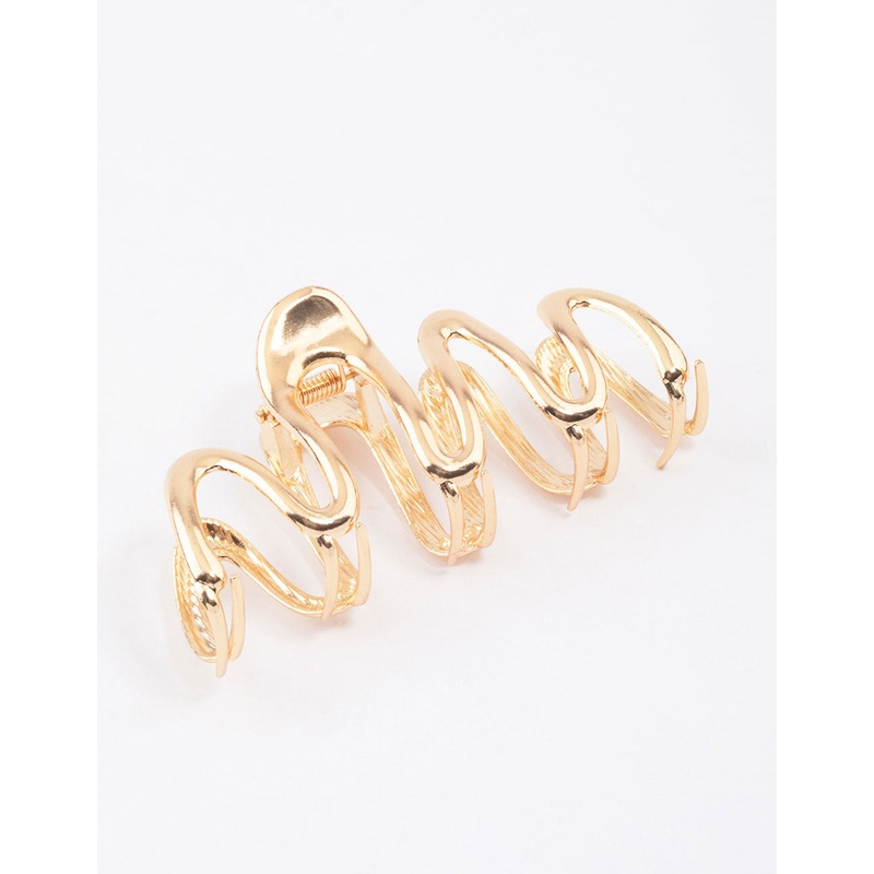 Gold Bold Wavy Hair Claw Clip