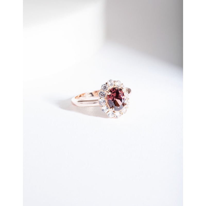 Rose Gold Pink Stone Engagement Ring