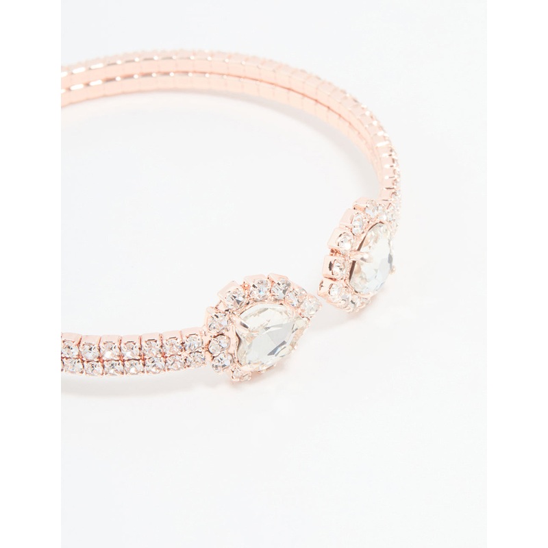 Rose Gold Diamante Wrist Cuff