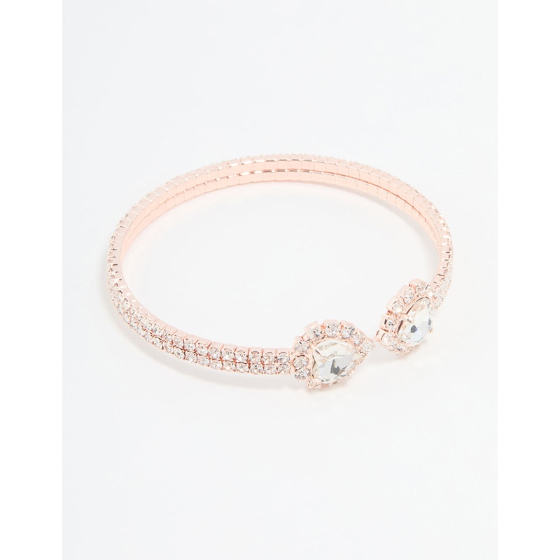Rose Gold Diamante Wrist Cuff