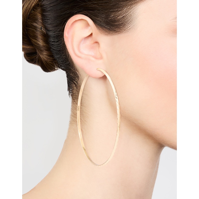 Gold Thin Hoop Large Earrings