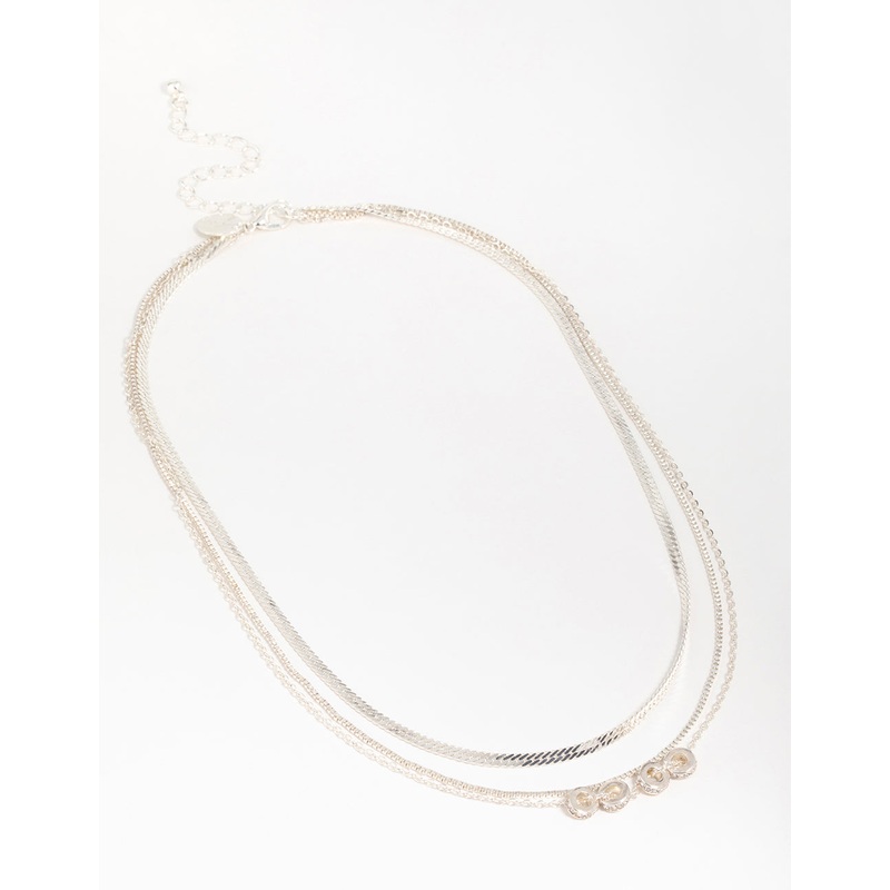 Silver Rondell Chain Layered Necklace