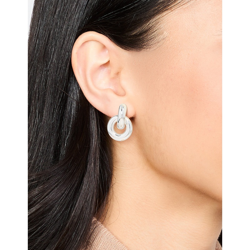Silver Small Double Hoop Earrings