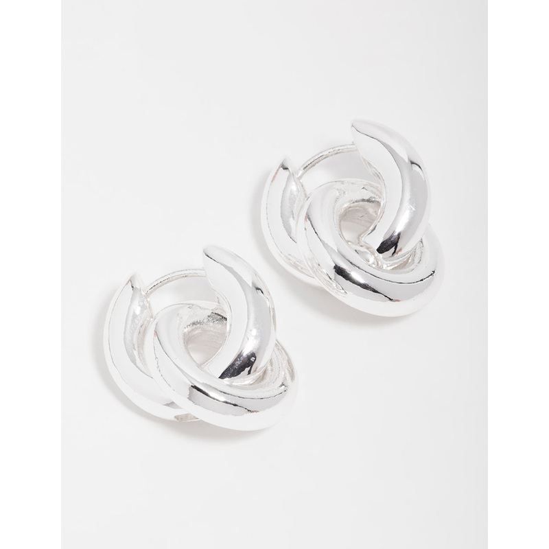 Silver Small Double Hoop Earrings