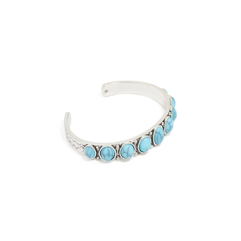 Silver Turquoise Stone Wrist Cuff