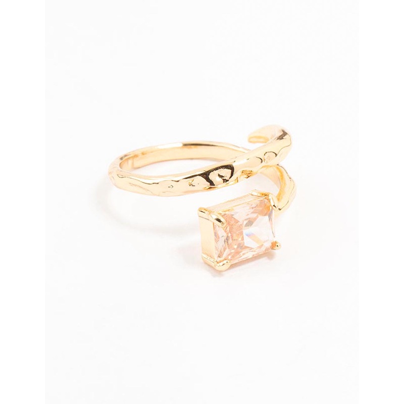Gold Plated Rectangular Fine Wrapped Ring