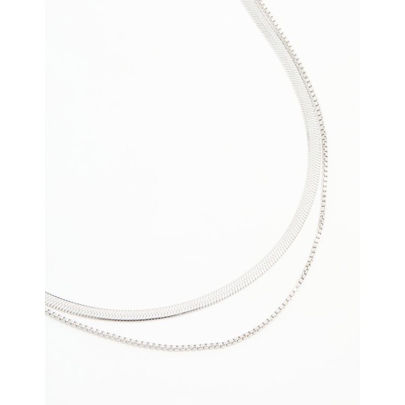 Waterproof Stainless Steel Chain Layered Necklace