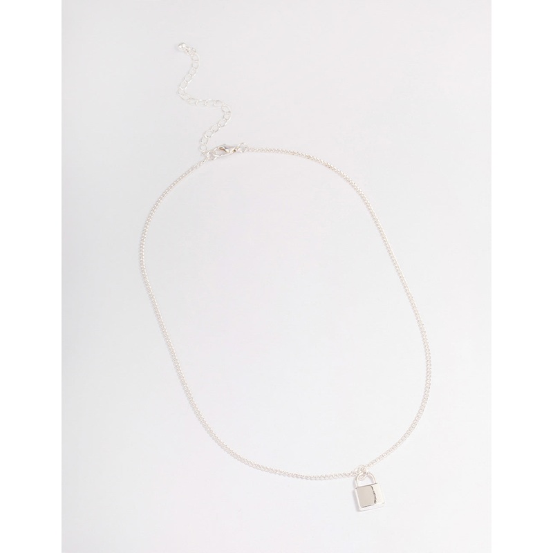 Silver Precious Lock Necklace