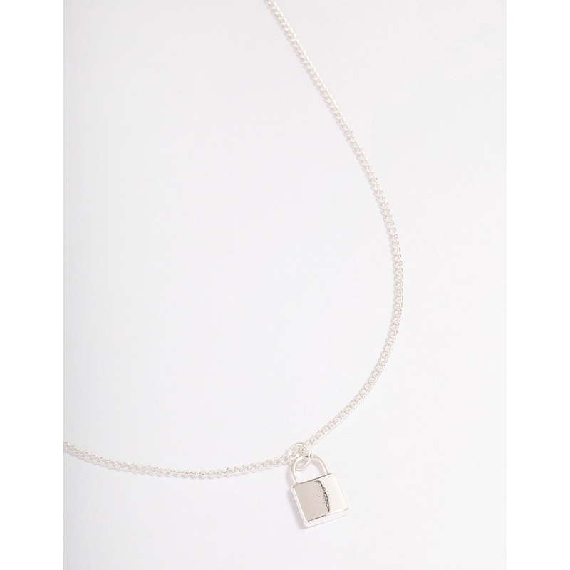 Silver Precious Lock Necklace